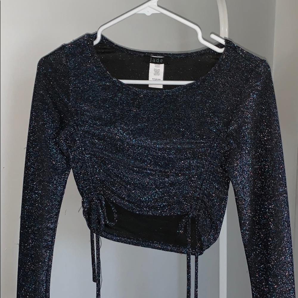 Two piece sparkly set navy and gold sparkle